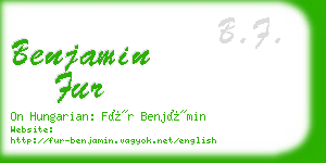 benjamin fur business card